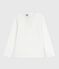 T-shirt a maniche lunghe in cotone tinta unita bambina bianco MARSHMALLOW