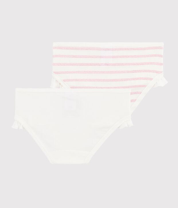 Confezione da 2 slip con volant glitterati bambina multicolore