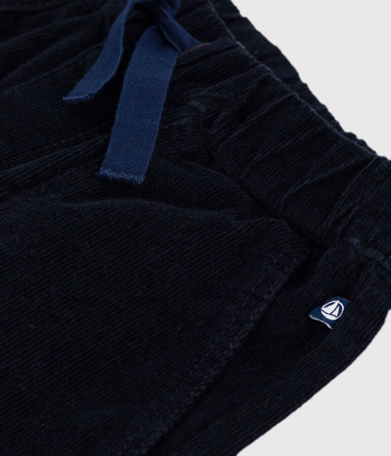 Pantaloni dritti in velluto tinta unita bambino blu