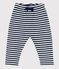 Pantaloni bebè in spugna bouclette a righe blu MEDIEVAL/bianco MARSHMALLOW