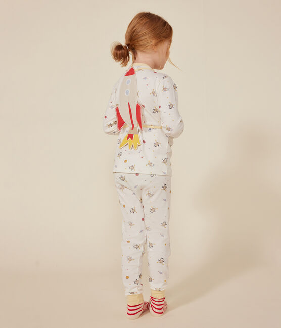 Pigiama travestimento bambino in cotone stampato motivo spazio bianco MARSHMALLOW/bianco MULTICO