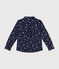 Camicia in flanella bambino blu MEDIEVAL/bianco MARSHMALLOW