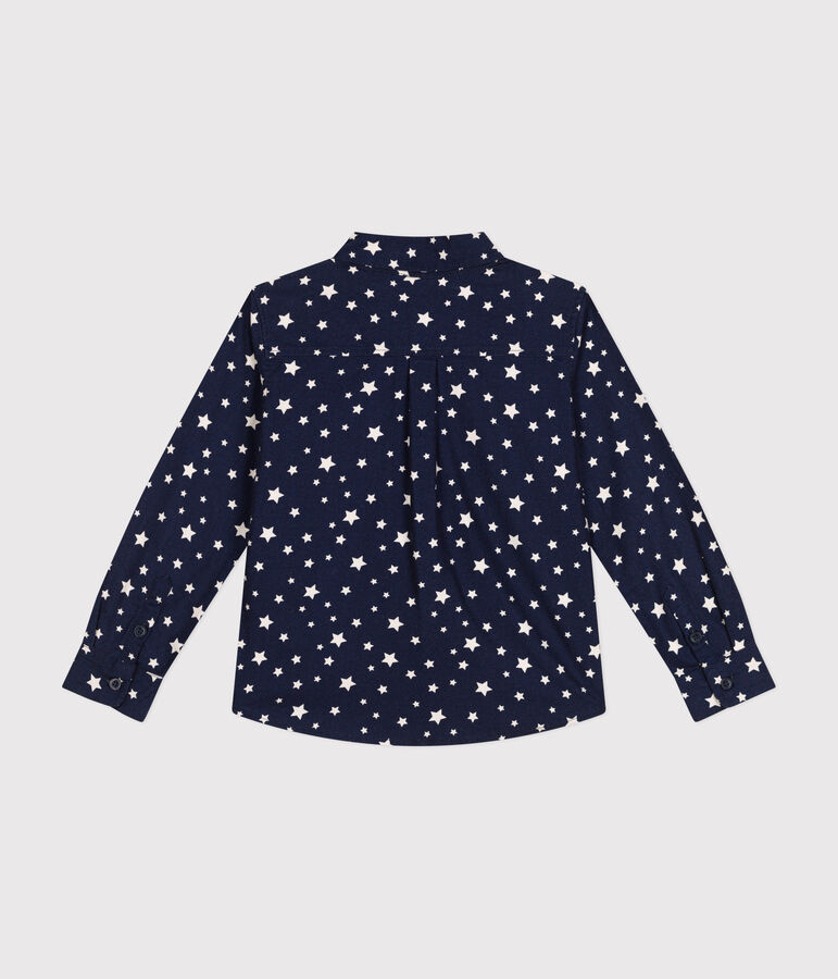 Camicia in flanella bambino blu/bianco