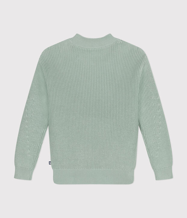 Maglione a costa inglese in cotone Donna verde