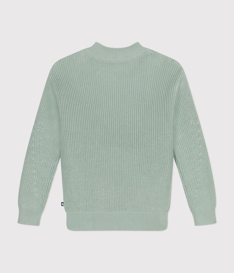 Maglione a costa inglese in cotone Donna verde