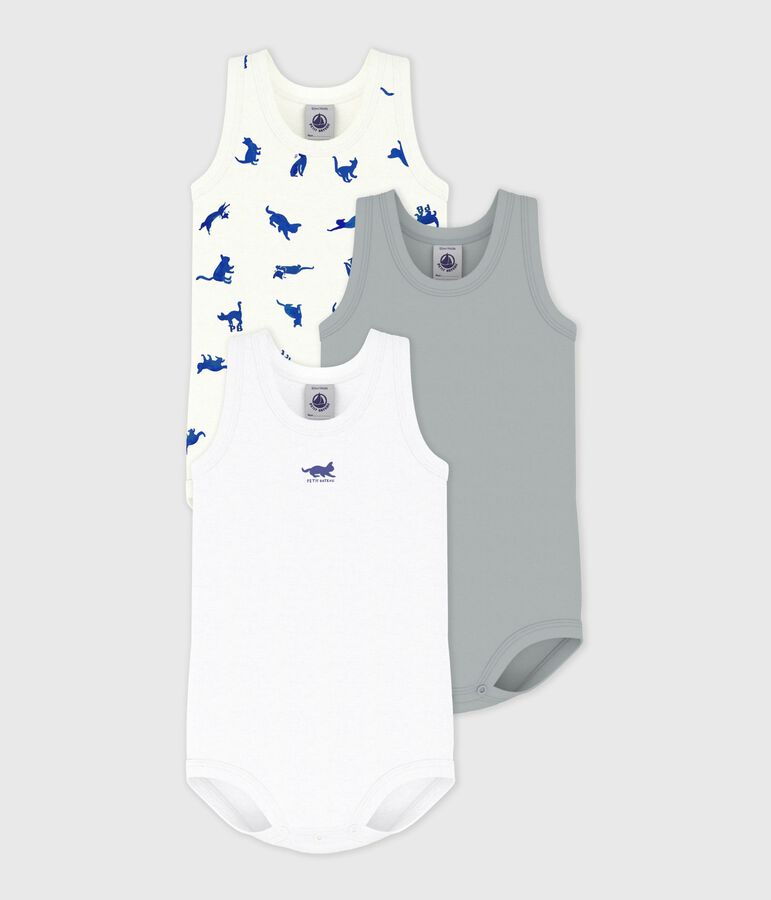 Set di body senza maniche in cotone con gatto stampato neonato multicolore