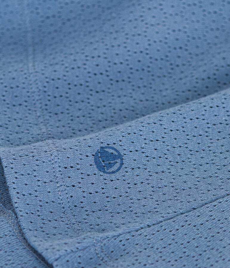 Babydoll in cotone traforato donna blu