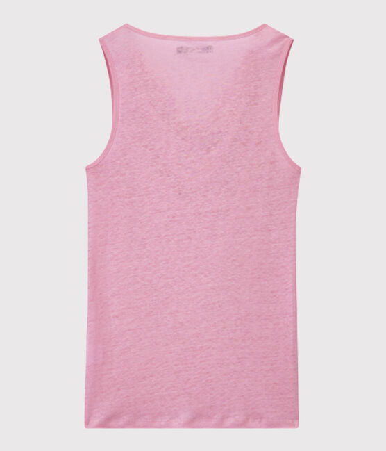 Top donna in lino iridescente rosa BABYLONE/grigio ARGENT