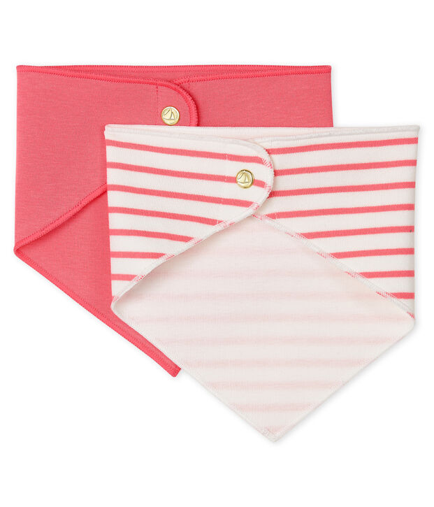 Set di 2 paia di bavaglini bandana beb&egrave; bambina multicolore