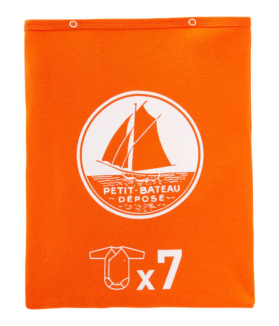 Pochette a sorpresa contenente 7 body nascita a maniche lunghe per maschietti variante 1