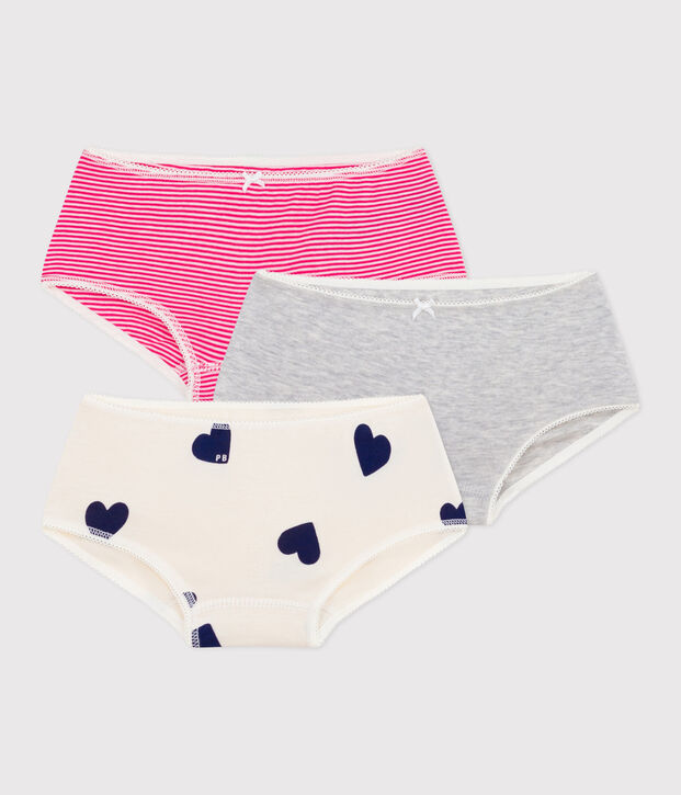 Set di shorty in cotone con stampa a cuori bambina multicolore