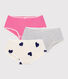 Set di shorty in cotone con stampa a cuori bambina