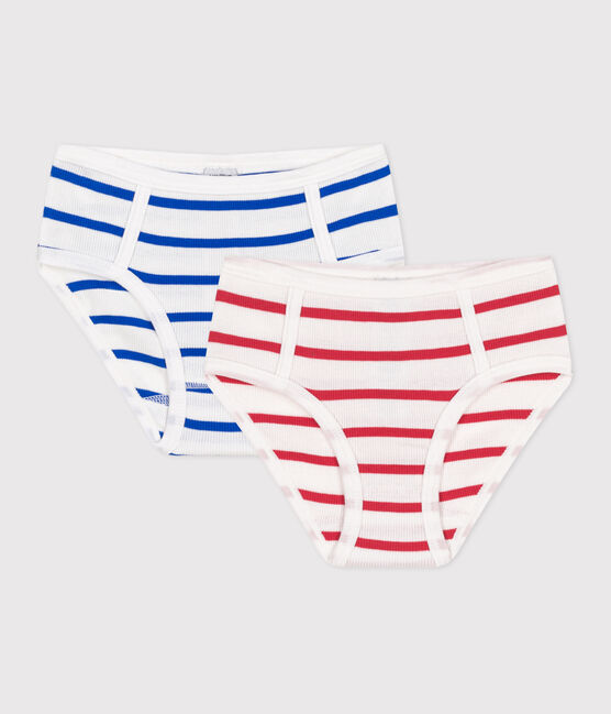 Set da 2 culotte a vita alta in cotone a righe bambino variante 1