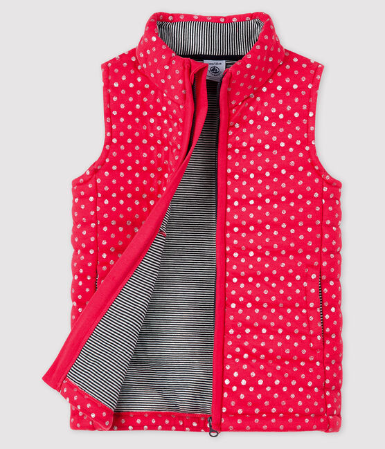 Giubbotto senza maniche bambina rosa POPPY/grigio ARGENT