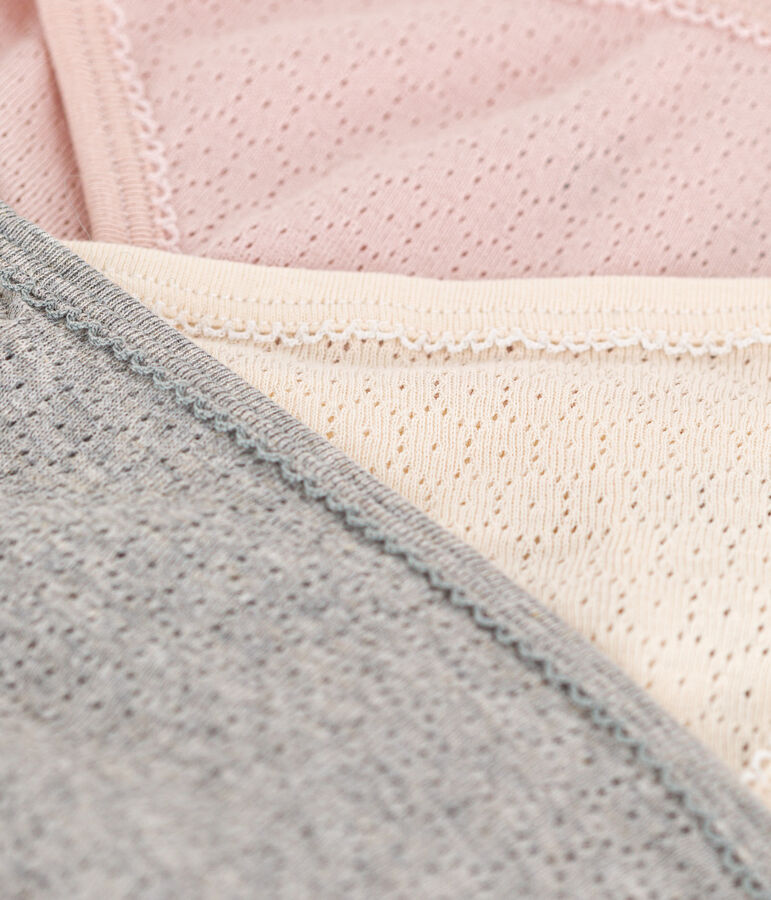 Confezione da 3 slip in cotone traforato donna multicolore