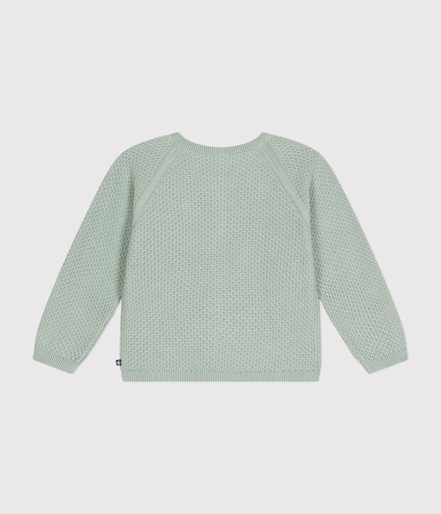 Cardigan in cotone bambina verde