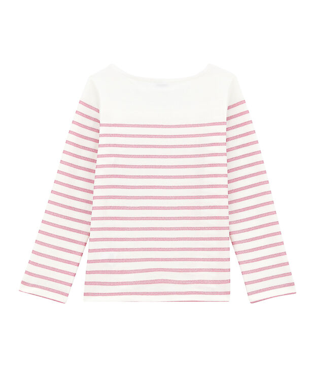 Tee-shirt per bambina bianco/rosa