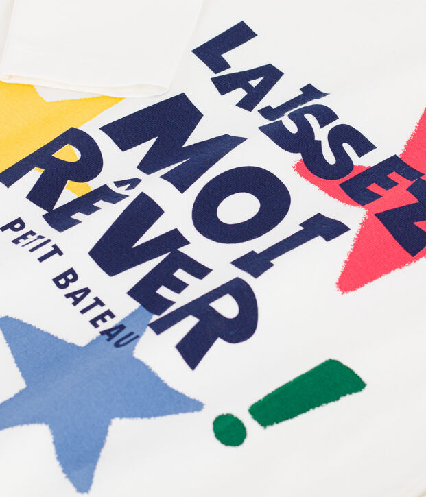 T-shirt a maniche lunghe fantasia bambino bianco