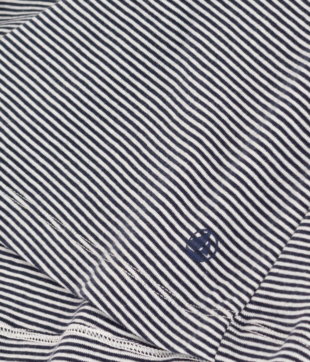 Camicia da notte corta in cotone rigato donna blu/bianco