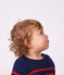 Maglione in stile marinaro in misto lana e cotone a righe neonato blu/rosso
