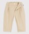 Pantaloni in serge tinta unita neonato beige