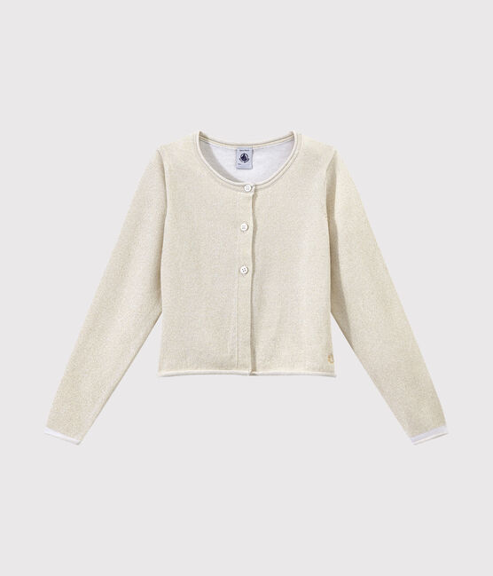 Cardigan bambina da cerimonia bianco ECUME/marrone EM DORE