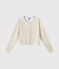Cardigan bambina da cerimonia bianco ECUME/marrone EM DORE