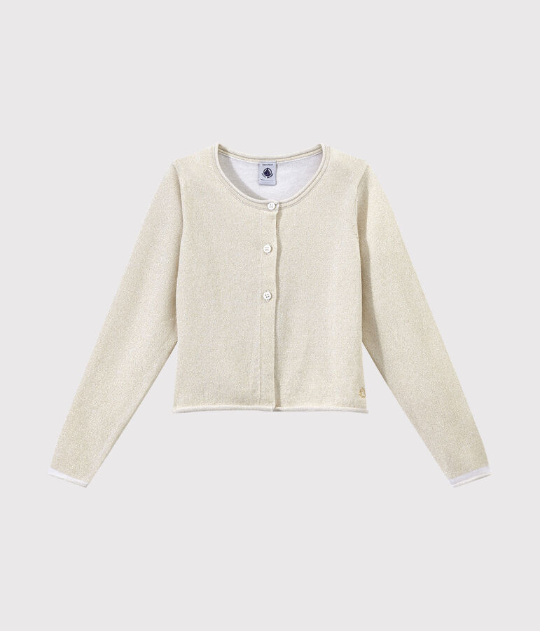 Cardigan bambina da cerimonia bianco ECUME/marrone EM DORE