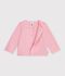 Cardigan in cotone tinta unita con stemma a cuore neonato rosa