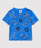 T-shirt bebè a maniche corte in cotone biologico con fantasia bandana blu BRASIER/bianco MULTICO