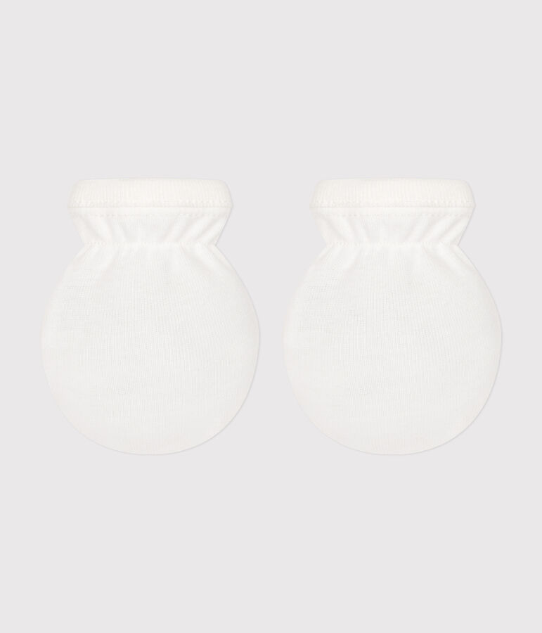 Muffole in cotone tinta unita neonato bianco MARSHMALLOW