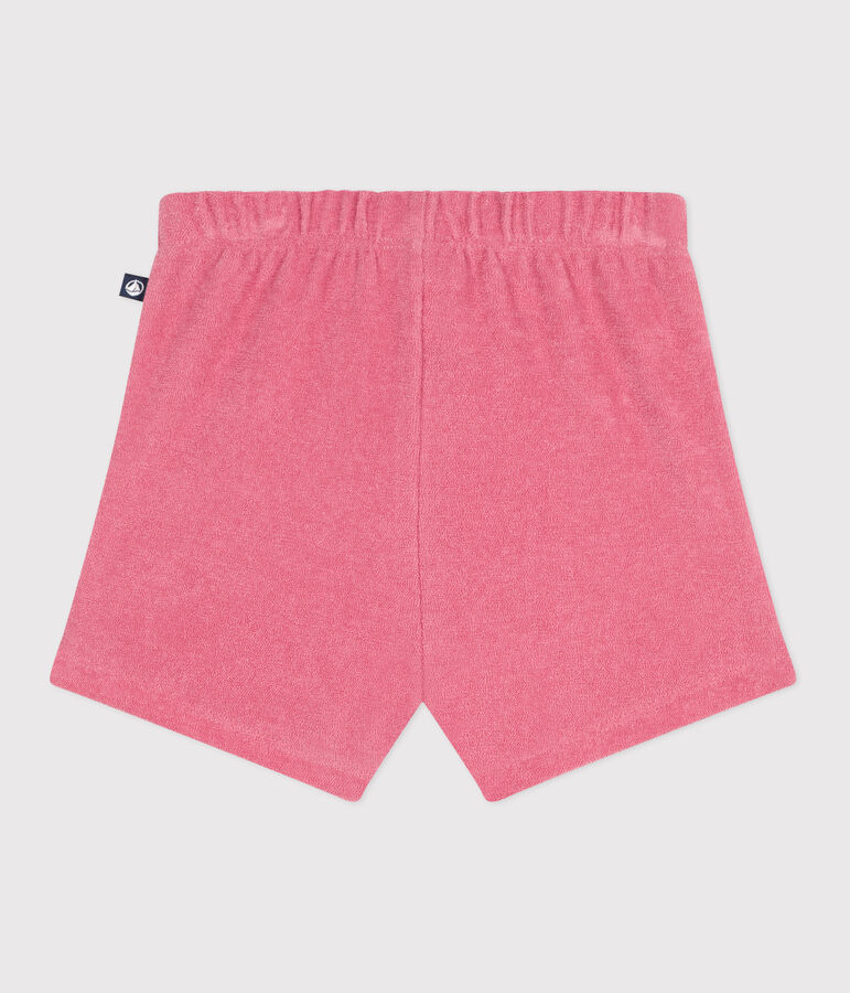 Shorts in spugna di cotone neonato rosa