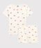 Pigiama corto granchi bambina in cotone bianco MARSHMALLOW/bianco MULTICO