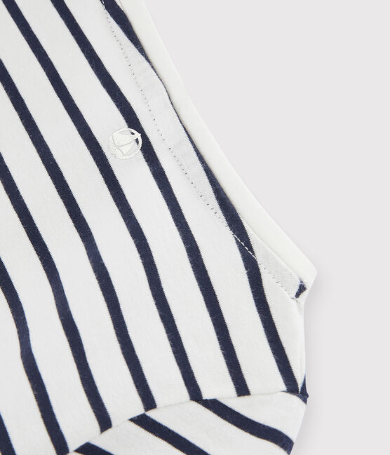 T-shirt a righe bambina bianco MARSHMALLOW/blu SMOKING