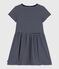 Abito a maniche corte in cotone a righe bambina blu SMOKING/bianco MARSHMALLOW