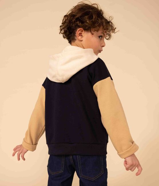 Felpa con cappuccio bambino blu SMOKING/bianco MULTICO