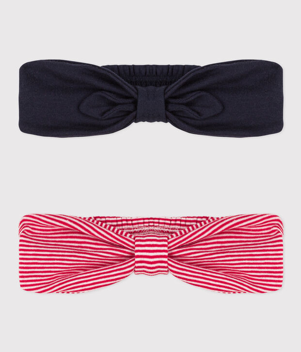 Confezione da 2 fasce beb&egrave; in cotone multicolore