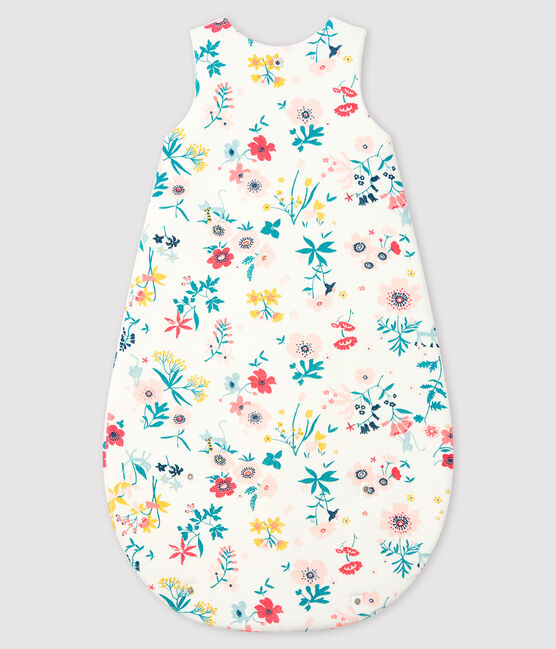 Sacco nanna bebé femmina in ciniglia bianco MARSHMALLOW/bianco MULTICO
