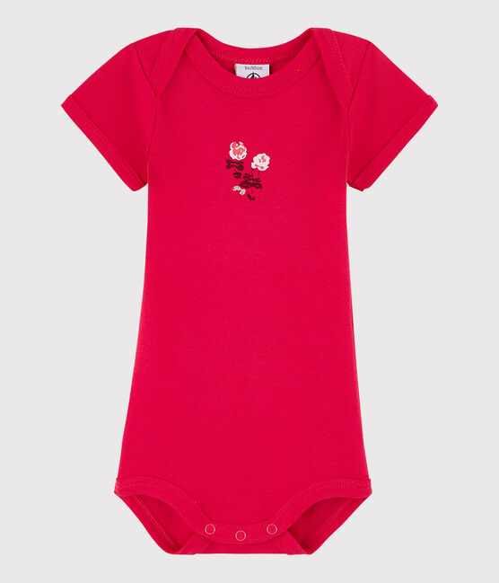 Body manica corta bebè maschietto rosa FLASHY