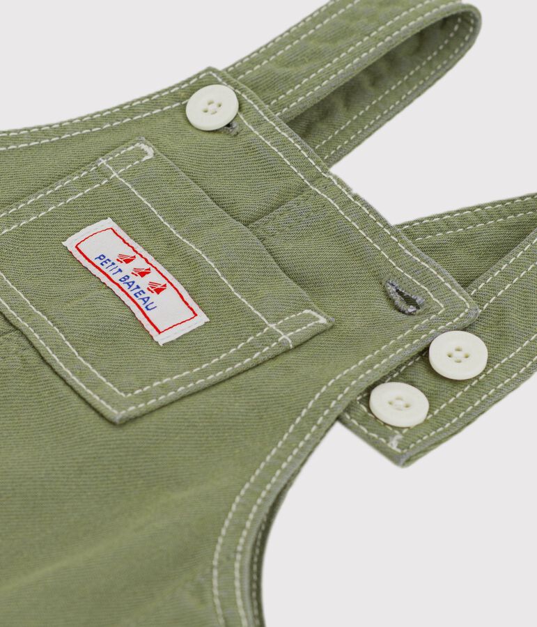 Salopette lunga in denim colorato neonato verde OLIVINE