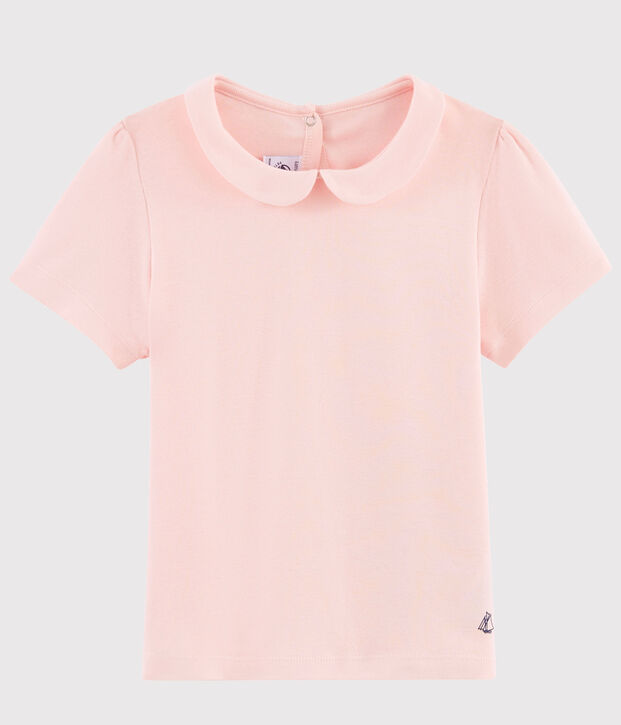 T-shirt a maniche corte in cotone bambina rosa