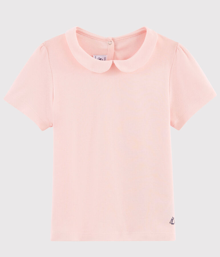 T-shirt a maniche corte in cotone bambina rosa MINOIS