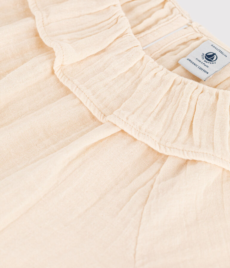 Blusa in garza di cotone bambina ecru