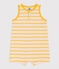 Tuta corta bebè in maglia a costine a righe giallo AVALANCHE/bianco DAISY