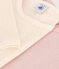 Confezione da 2 t-shirt bambina a manica lunga in cotone traforato variante 1