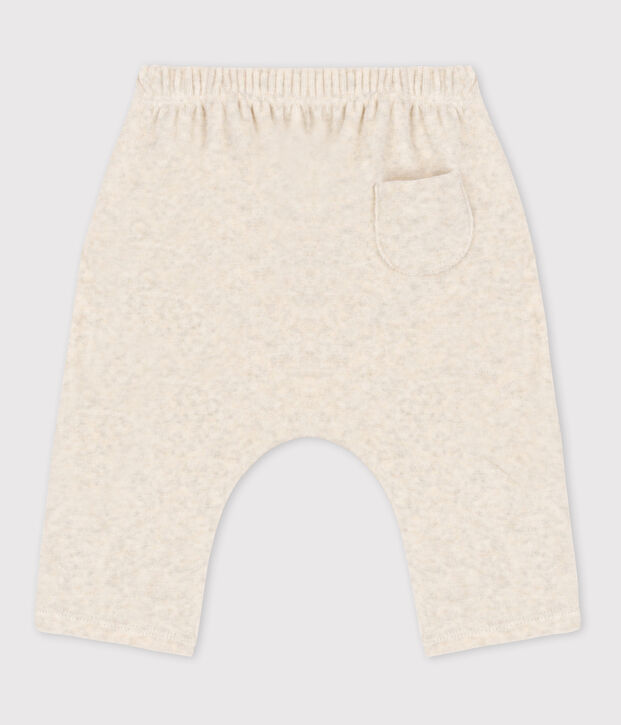 Pantalone beb&egrave; in velluto  di cotone beige