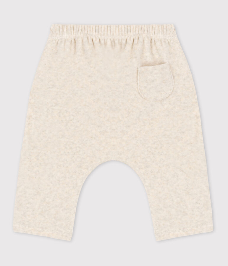 Pantalone beb&egrave; in velluto  di cotone beige
