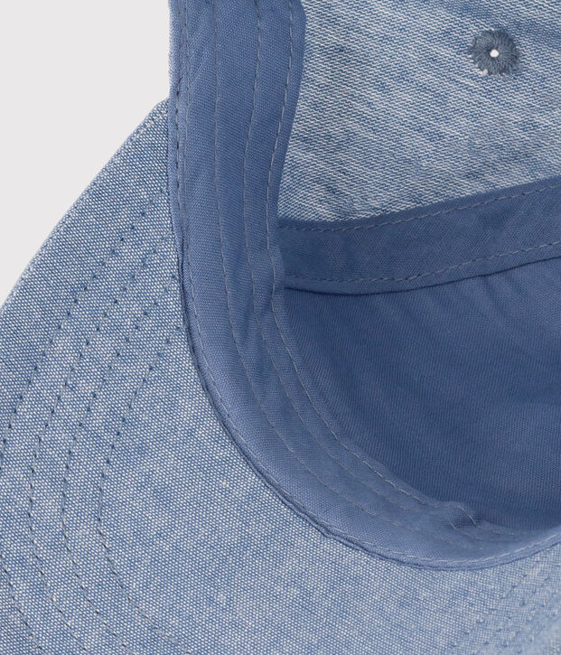 Cappellino Petit Bateau Family in denim per beb&egrave; blu