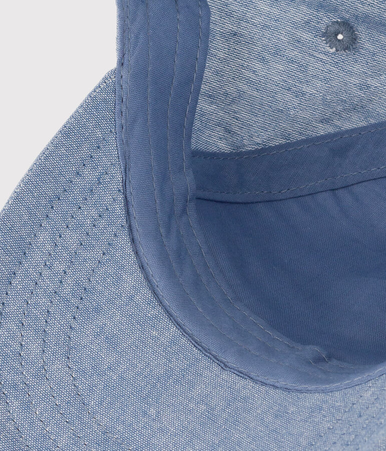 Cappellino Petit Bateau Family in denim per beb&egrave; blu