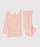 Pigiama bambina/bambino snugfit fantasia grafica in cotone biologico bianco MARSHMALLOW/ SPICY